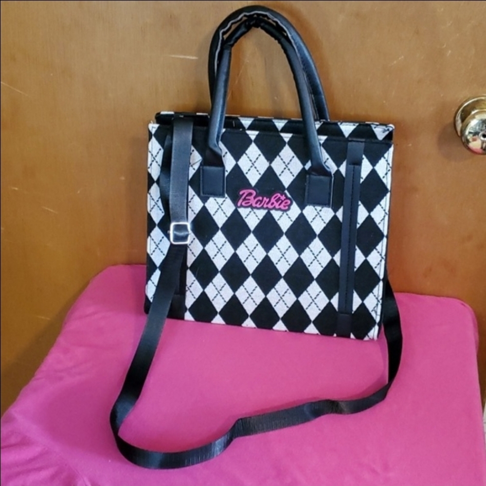 Black / White Plaid "Barbie" Handbag